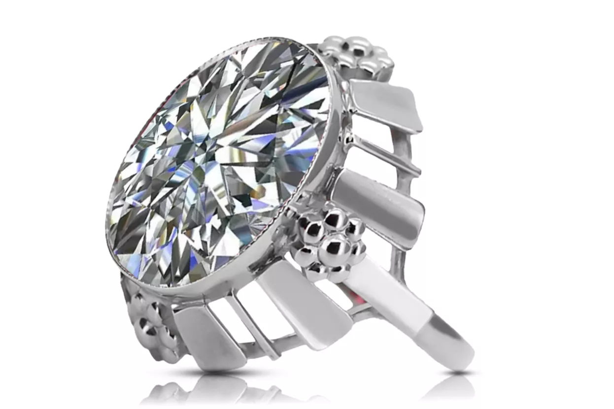 Ring Cubic Zirconia 925 Silver Vintage VRC043s